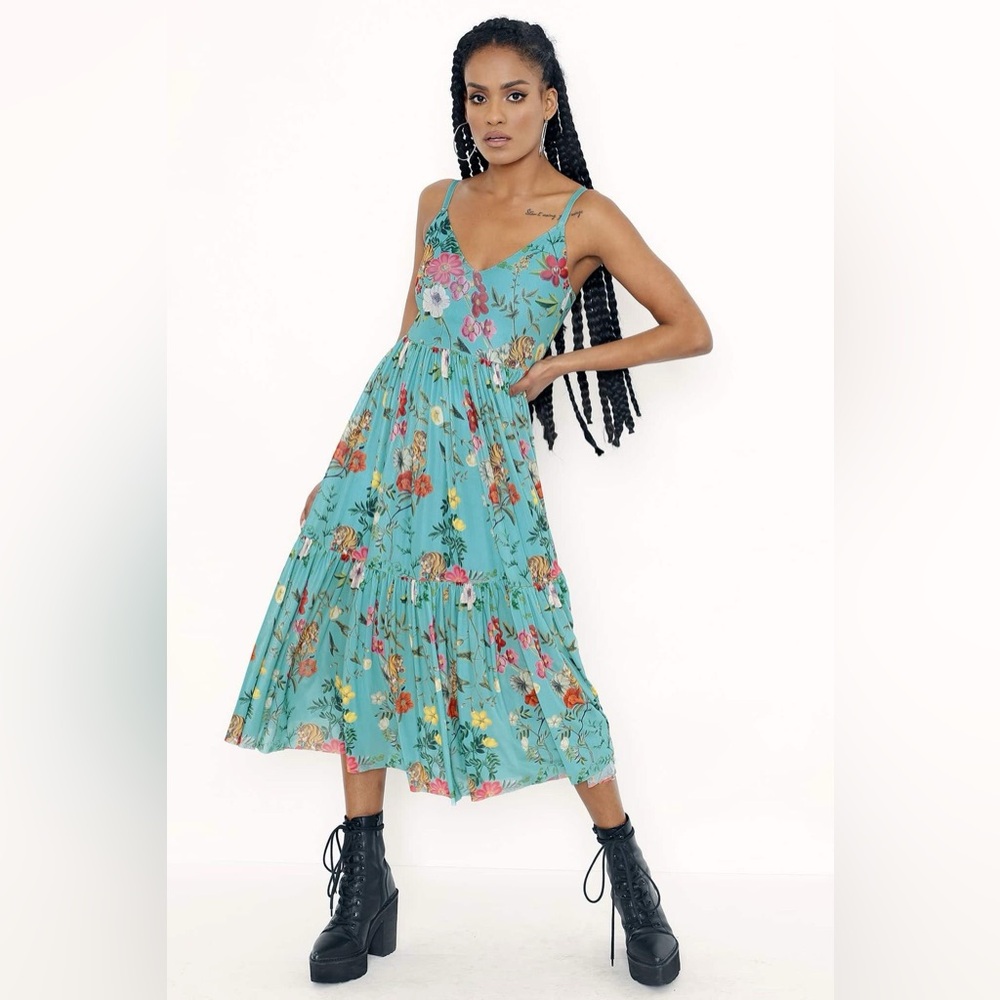 Blackmilk Tropical Tiger Sheer Midaxi Dress